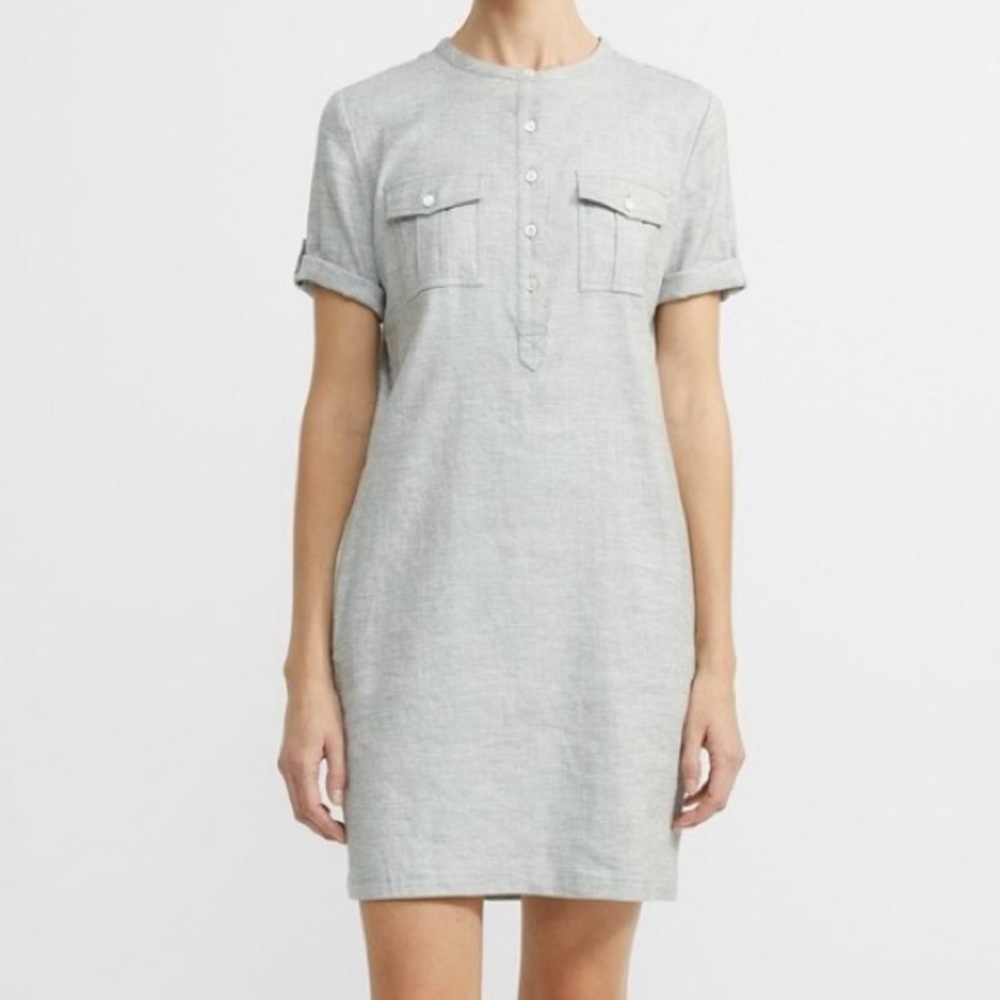 Theory Stretch Linen Shift Dress